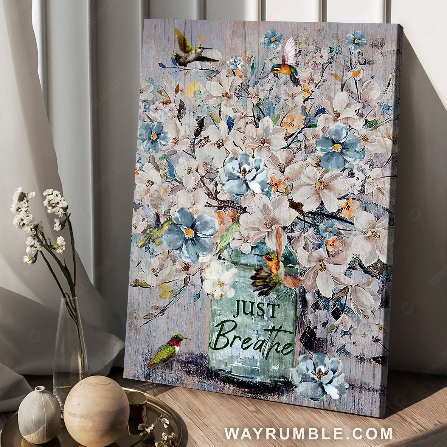 Spring vibe, Pretty flower, Hummingbird painting, Just breathe - Jesus Portrait Canvas Prints, Home Decor Wall Art