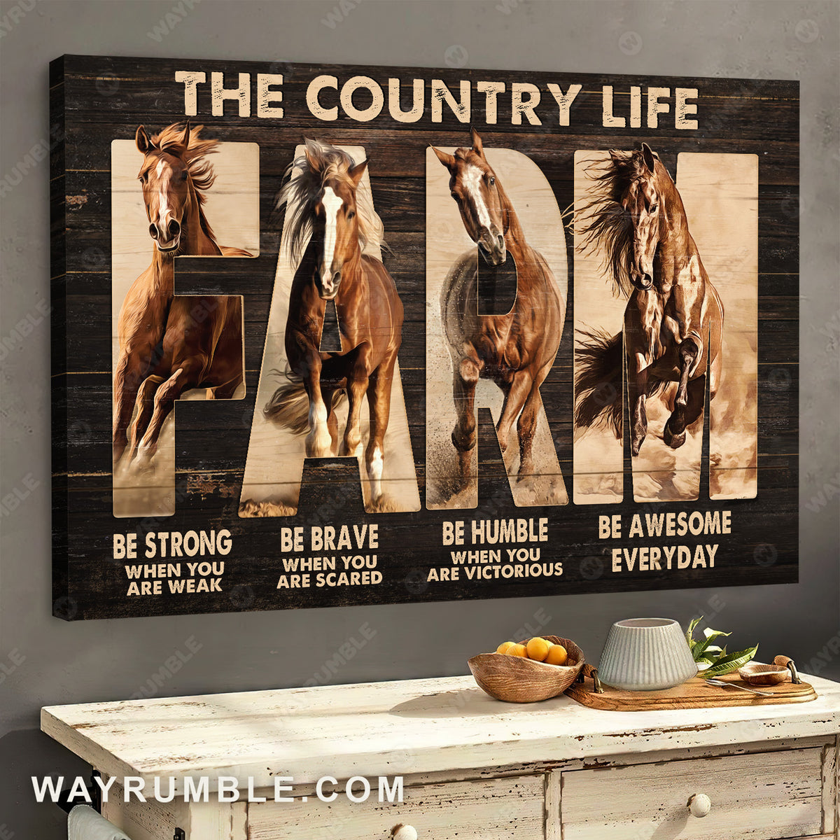 Running horse, Amazing painting, The country life farm - Jesus Landscape Canvas Prints, Christian Wall Art