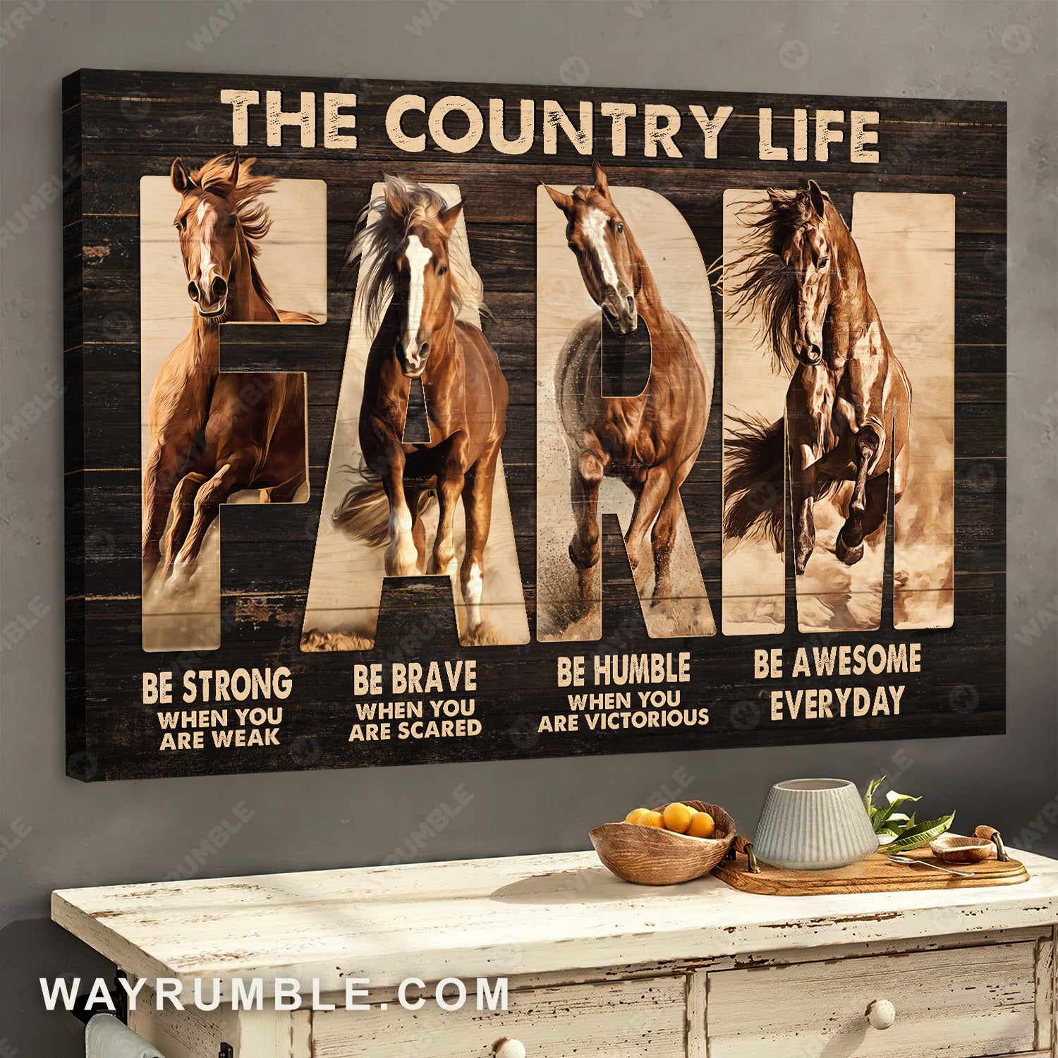 Running horse, Amazing painting, The country life farm - Jesus Landscape Canvas Prints, Christian Wall Art