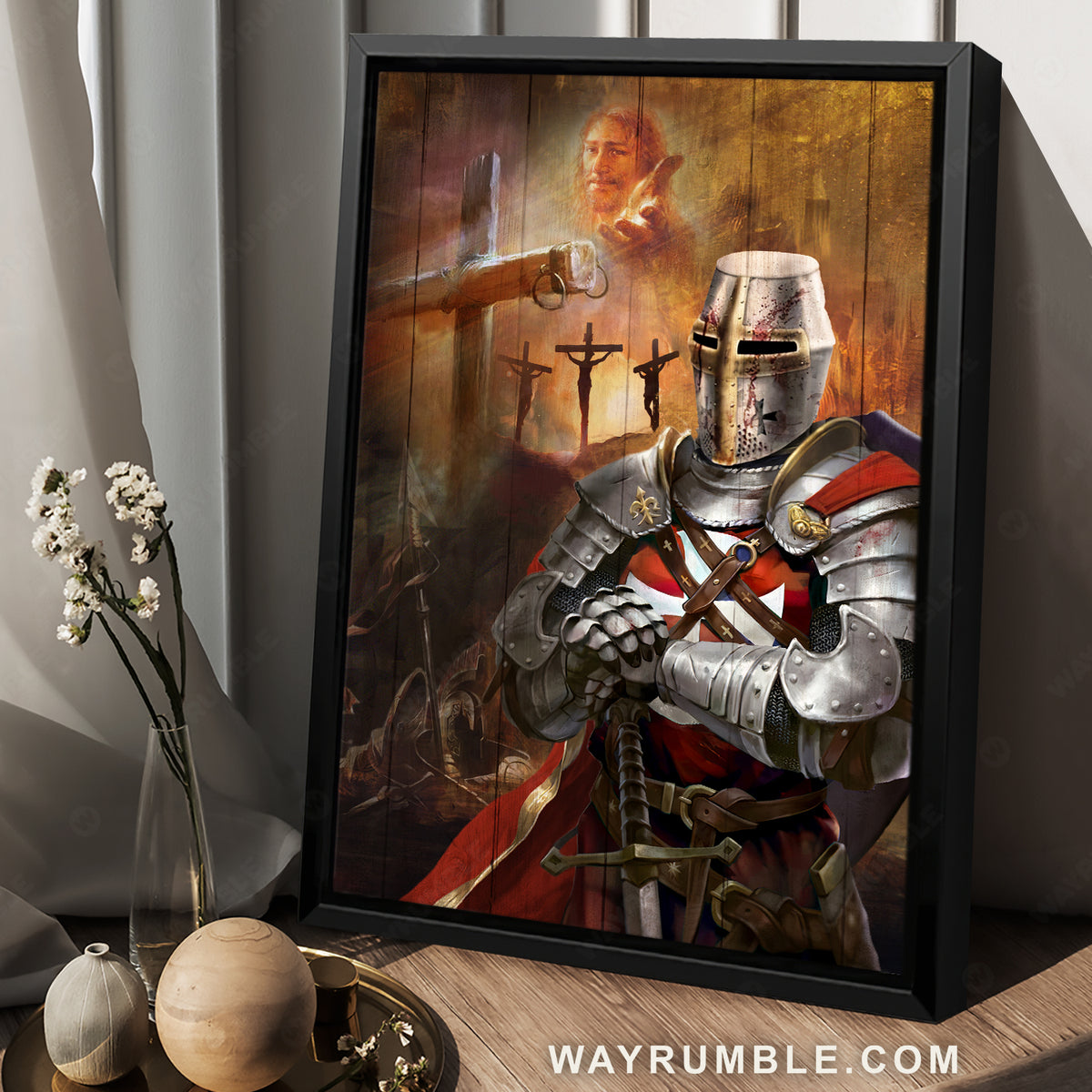 Beautiful warrior painting, Jesus on the cross, Jesus calls - Jesus Portrait Canvas Prints, Christian Wall Art