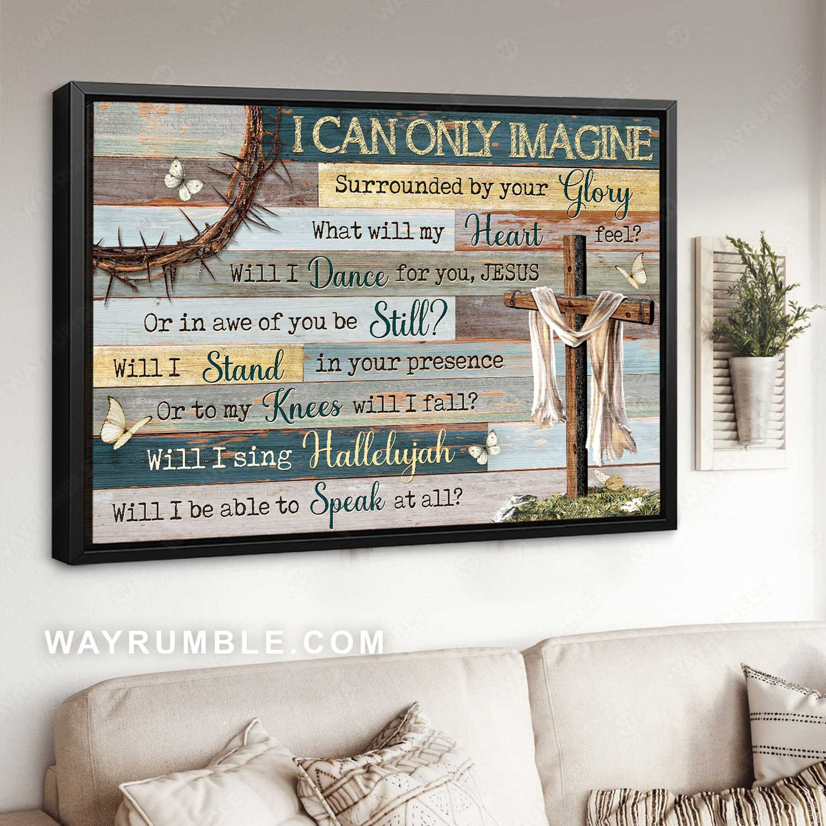 Pretty canvas, Wooden cross, White butterfly, I can only imagine - Jesus Landscape Canvas Prints, Home Decor Wall Art