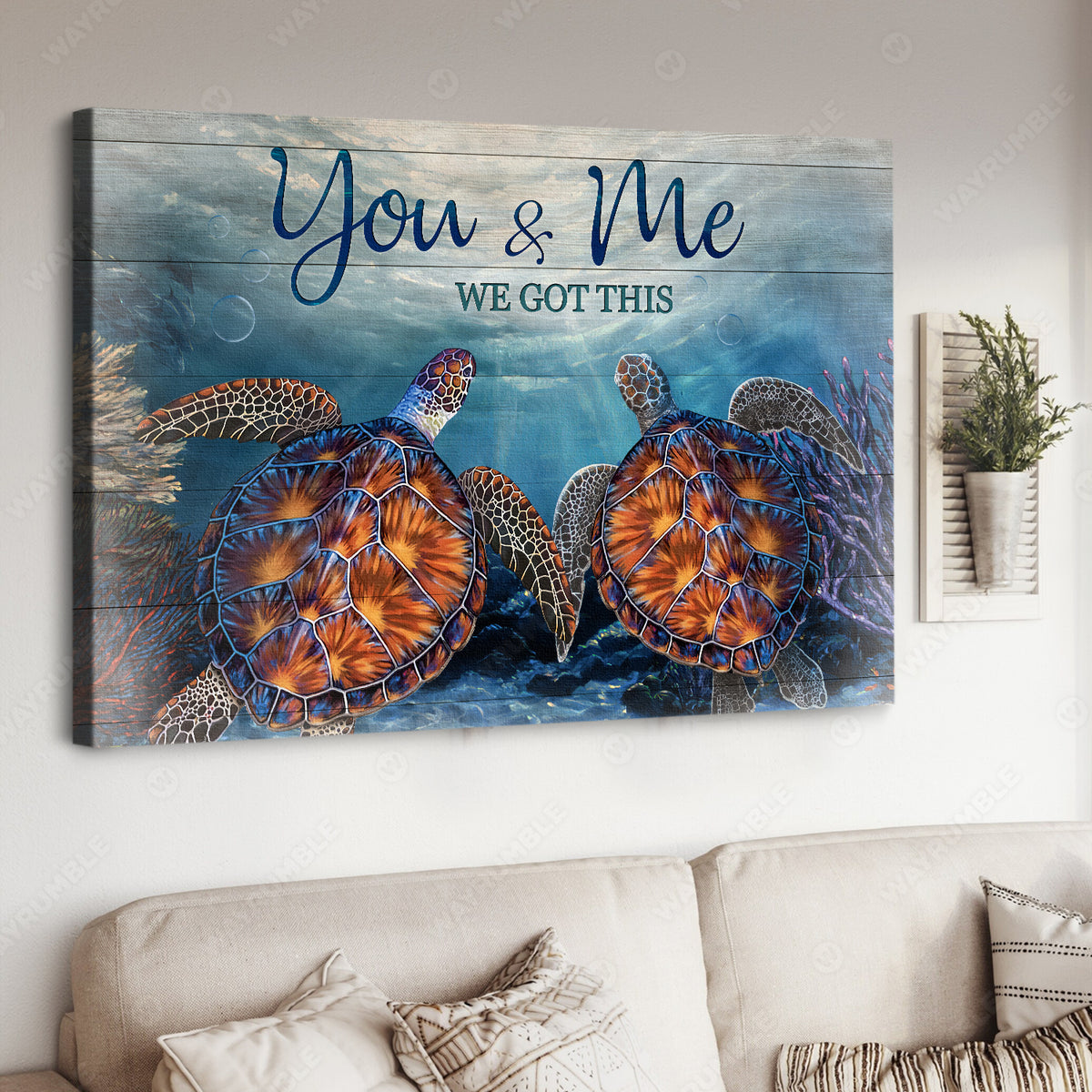 Stunning sea turtle, Deep ocean, You and me, We got this - Jesus Landscape Canvas Prints, Home Decor Wall Art
