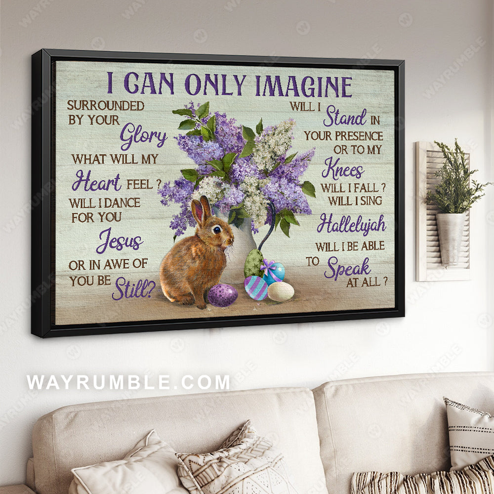 Beautiful purple flower, Rabbit drawing, Easter eggs, I can only imagine - Jesus Landscape Canvas Prints, Christian Wall Art