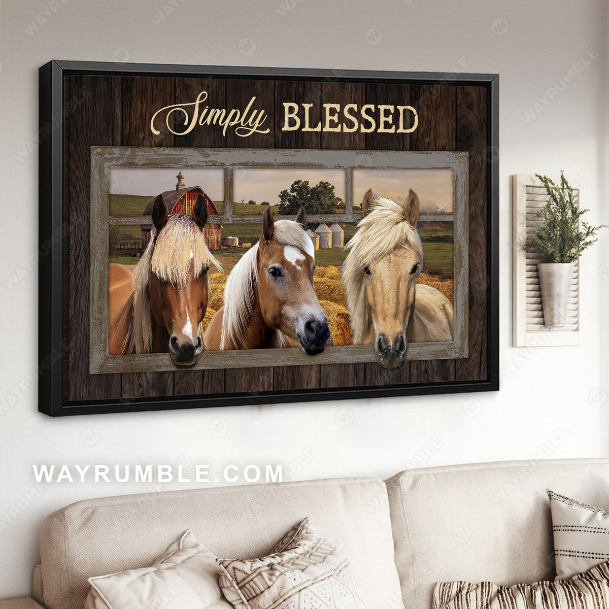 Rice field, Meadow land, Quarter horses, Countryside painting, Simply blessed - Jesus Landscape Canvas Prints, Christian Wall Art