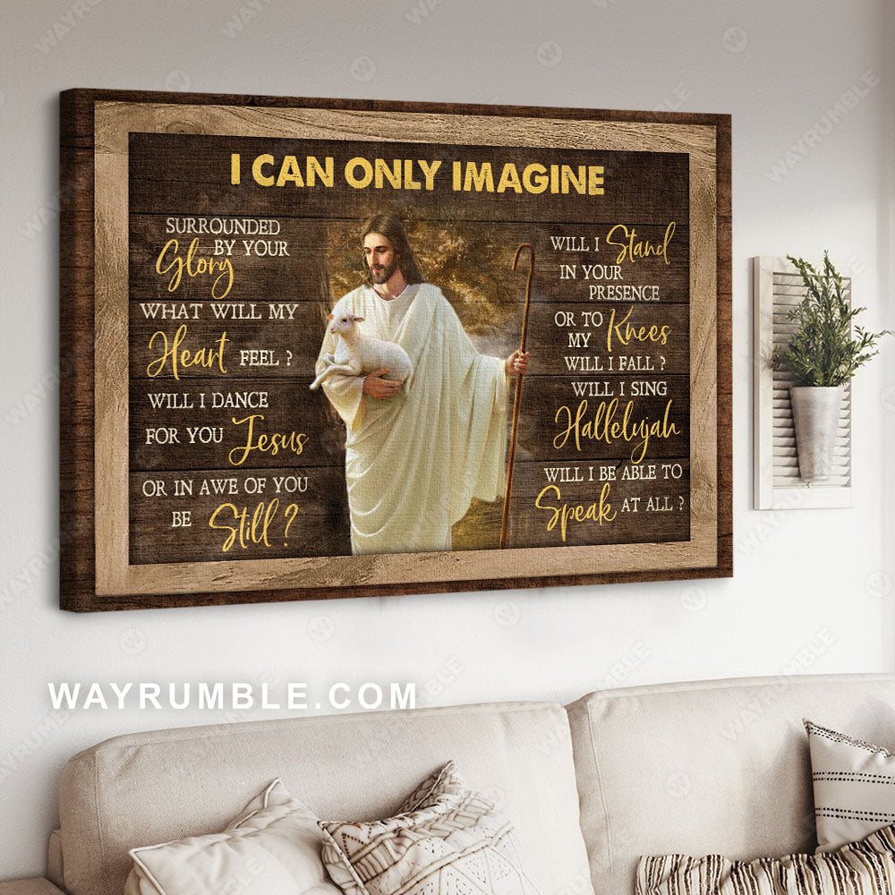 Walking with Jesus, Lamb of Jesus, Autumn forest, I can only imagine - Jesus Landscape Canvas Prints, Christian Wall Art
