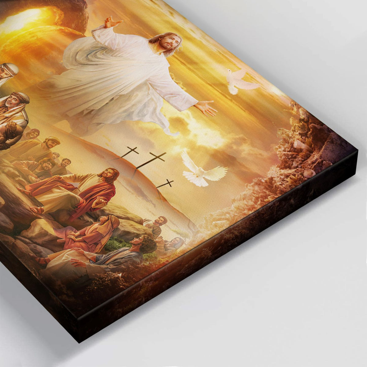 Jesus Christ, Cross symbol, US flag, The Lamb of God, Tomb of Jesus - Jesus Landscape Canvas Prints, Christian Wall Art