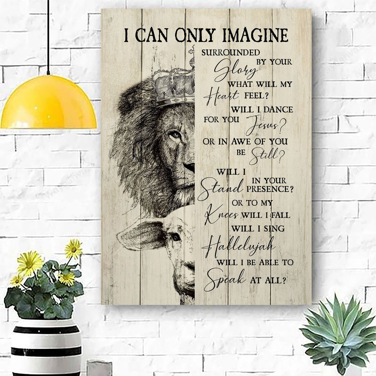 The lamb God, Lion of Judah, I can only imagine - Jesus Portrait Canvas Prints, Wall Art