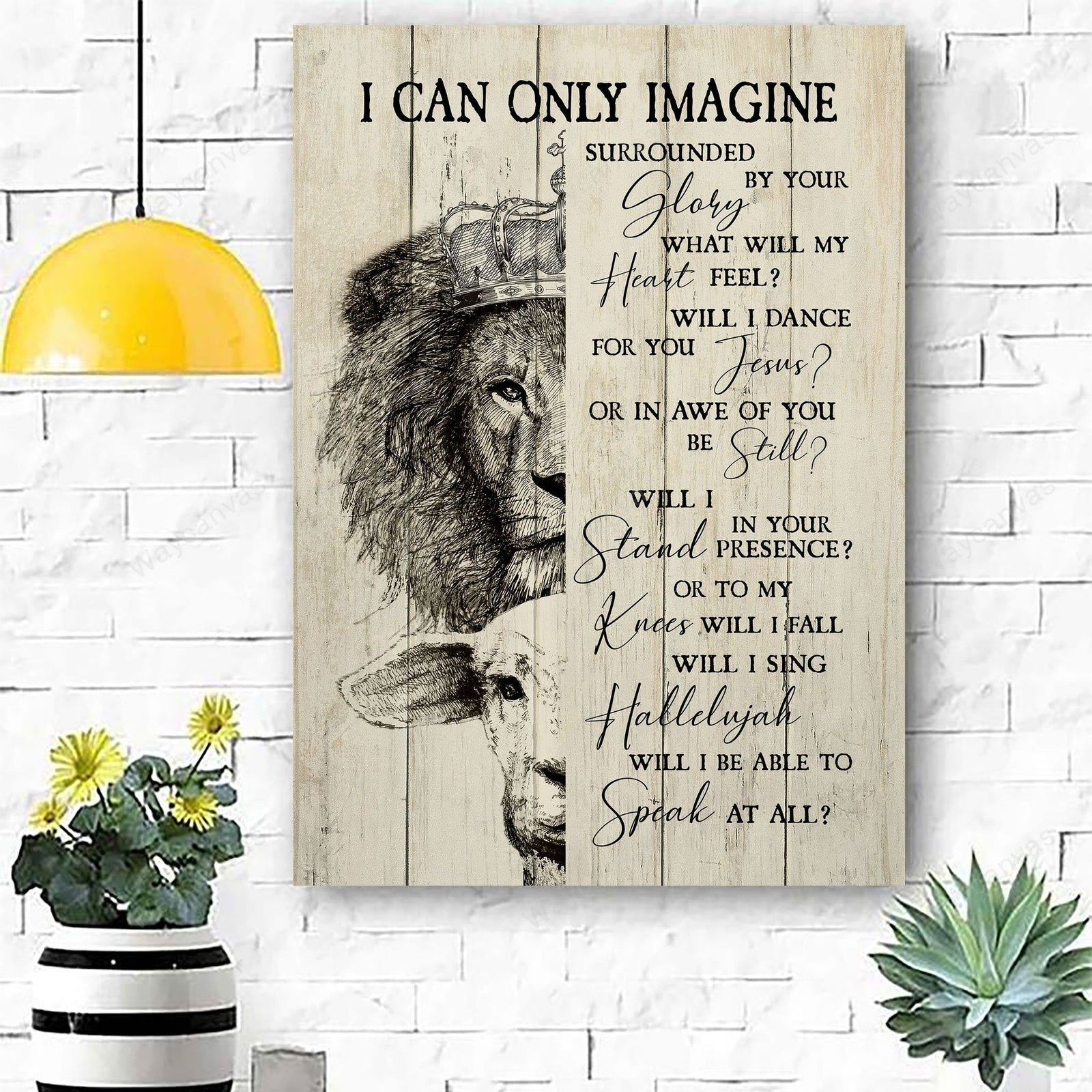 The lamb God, Lion of Judah, I can only imagine - Jesus Portrait Canvas Prints, Wall Art