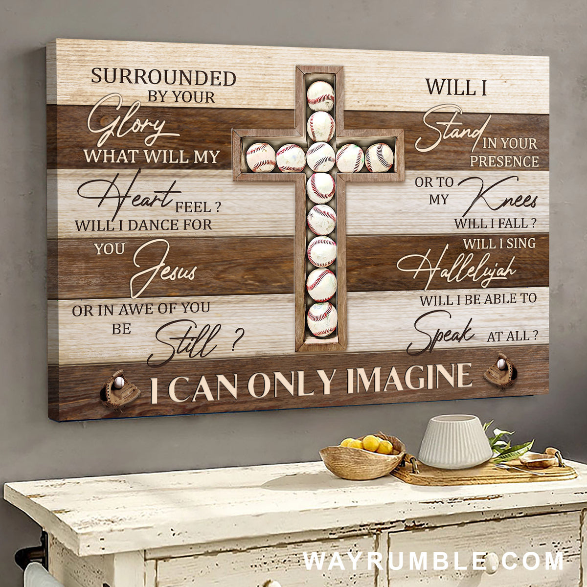Cross, Baseball, I can only imagine - Jesus Landscape Canvas Prints, Wall Art