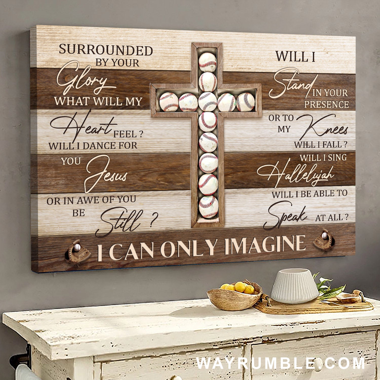 Cross, Baseball, I can only imagine - Jesus Landscape Canvas Prints, Wall Art