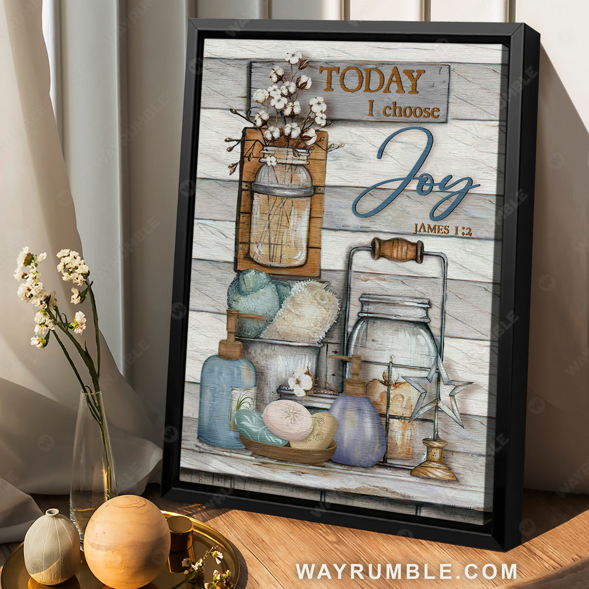 Beautiful bathroom, Cotton flower, Today I choose joy - Jesus Portrait Canvas Prints, Christian Wall Art