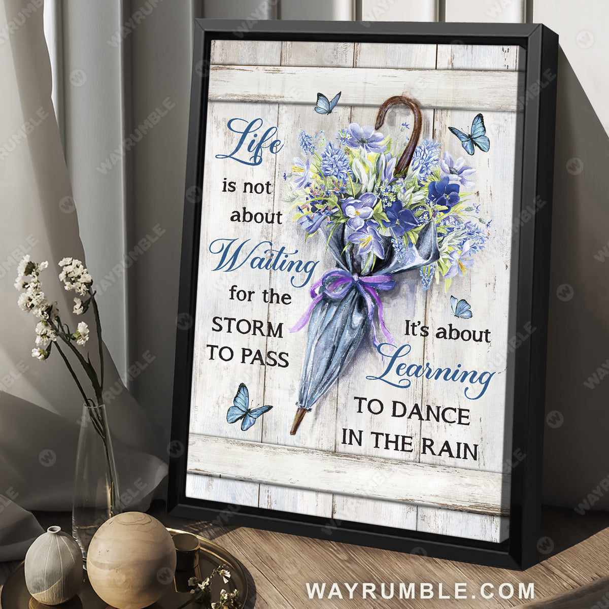 Pretty umbrella, Purple flower garden, It's about learning to dance in the rain - Jesus Portrait Canvas Prints, Christian Wall Art