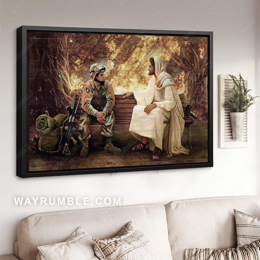 Stunning warrior, The life of Jesus, Magic forest, Walking with Jesus - Jesus Landscape Canvas Prints, Christian Wall Art