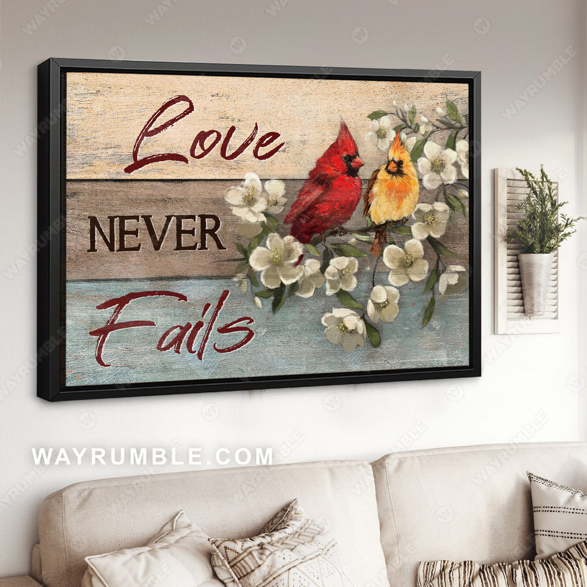 Skeleton flower, Beautiful cardinal, Spring drawing, Love never fails - Jesus Landscape Canvas Prints, Christian Wall Art