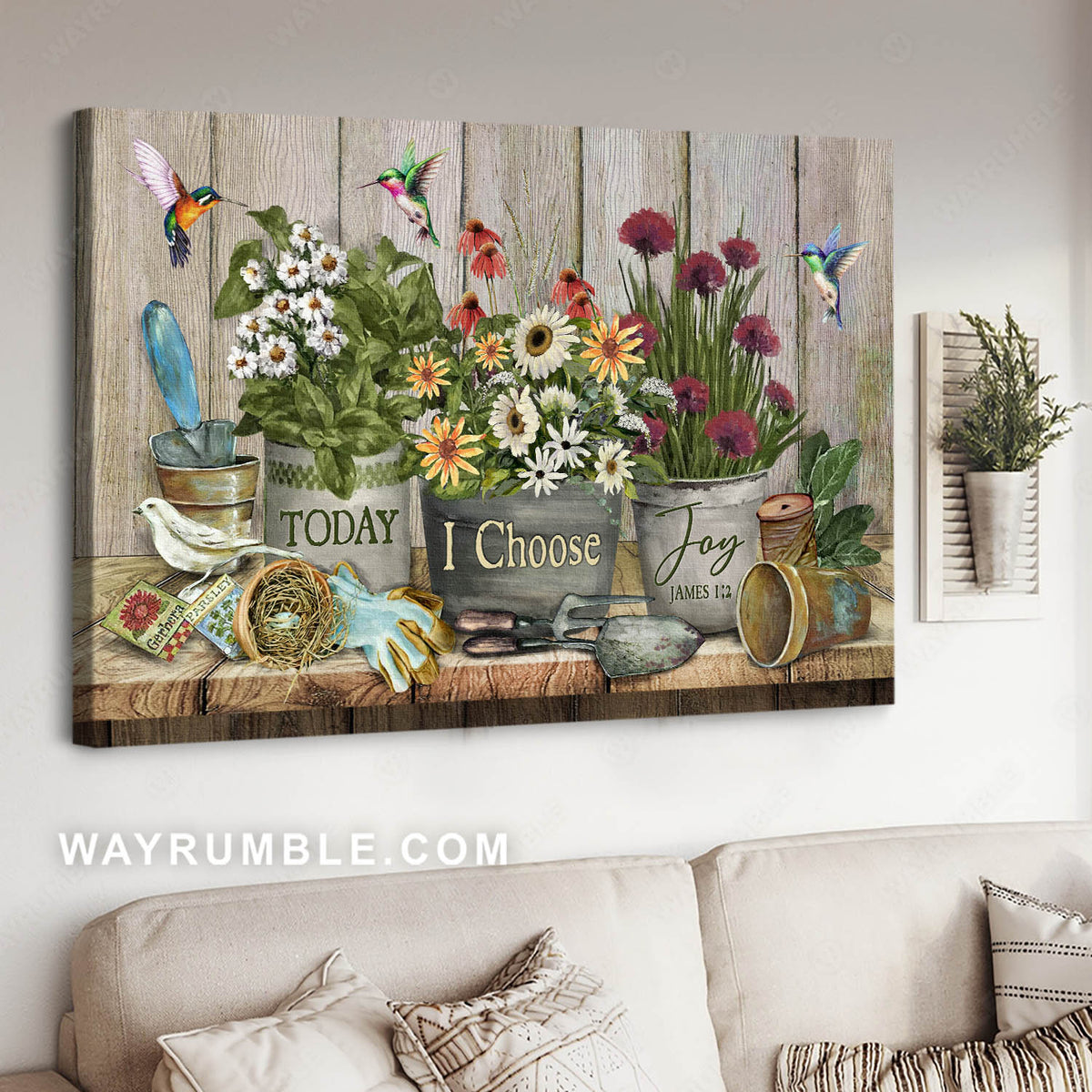 Gerbera daisy, Red coneflower, Gardening stuff, Today I choose joy - Jesus Landscape Canvas Prints, Christian Wall Art