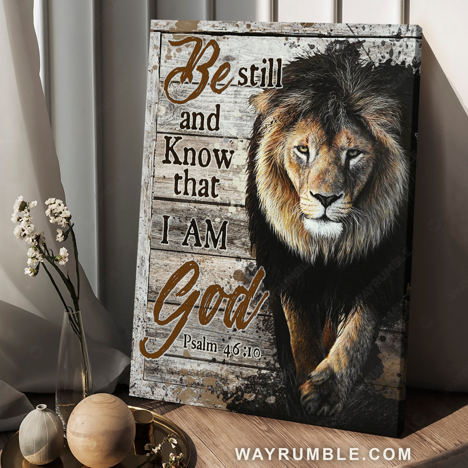 Stunning lion, Amazing home decor, Be still and know that I am God - Jesus Portrait Canvas Prints, Home Decor Wall Art