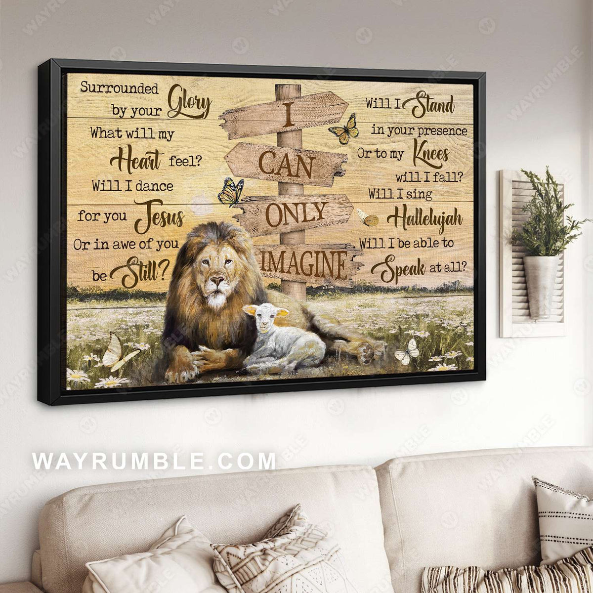 The Lamb of God, the Lion of Judah, Daisy field, I can only imagine - Jesus Landscape Canvas Prints, Christian Wall Art
