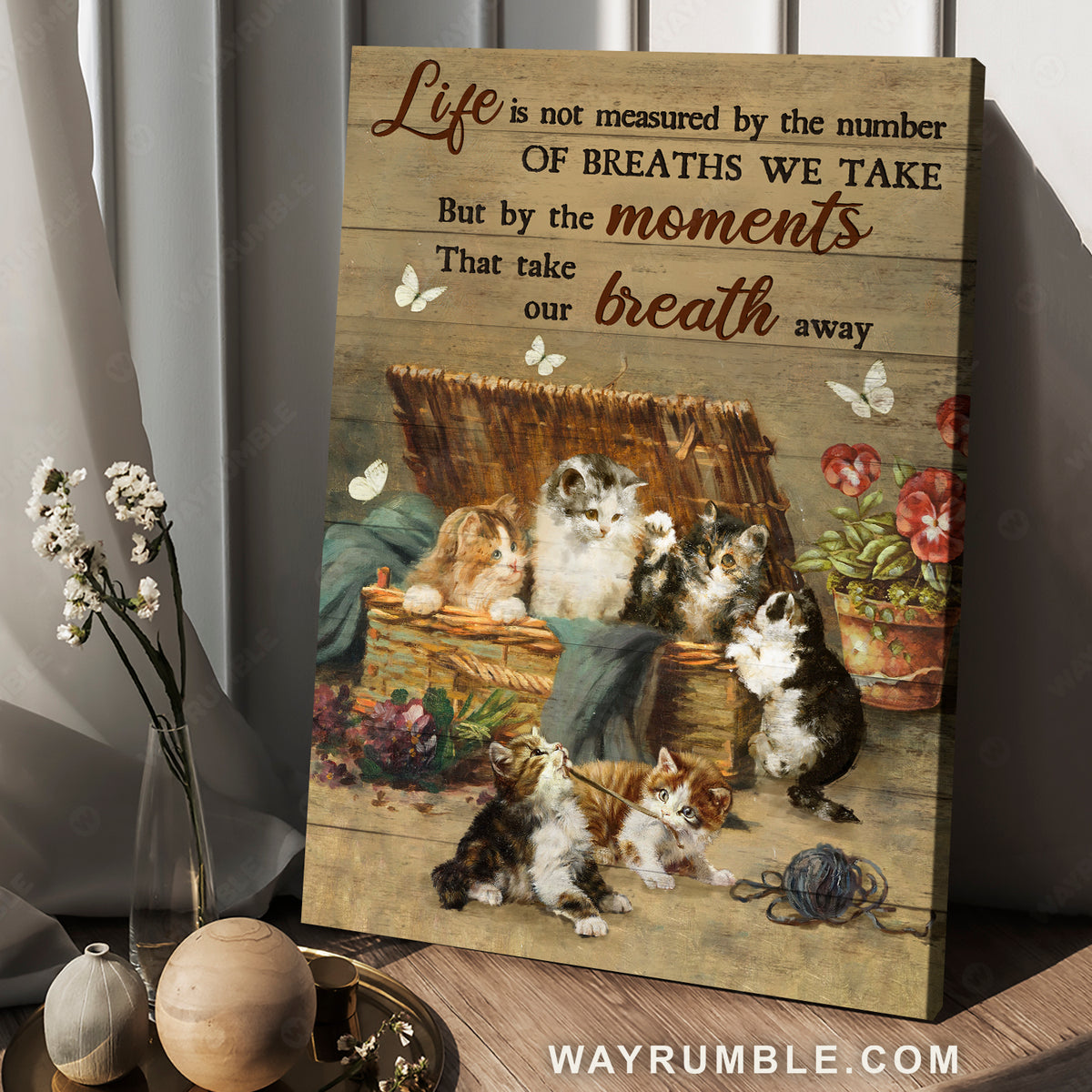 Tabby kittens, Seagrass basket, The moments take our breath away - Jesus Portrait Canvas Prints, Christian Wall Art