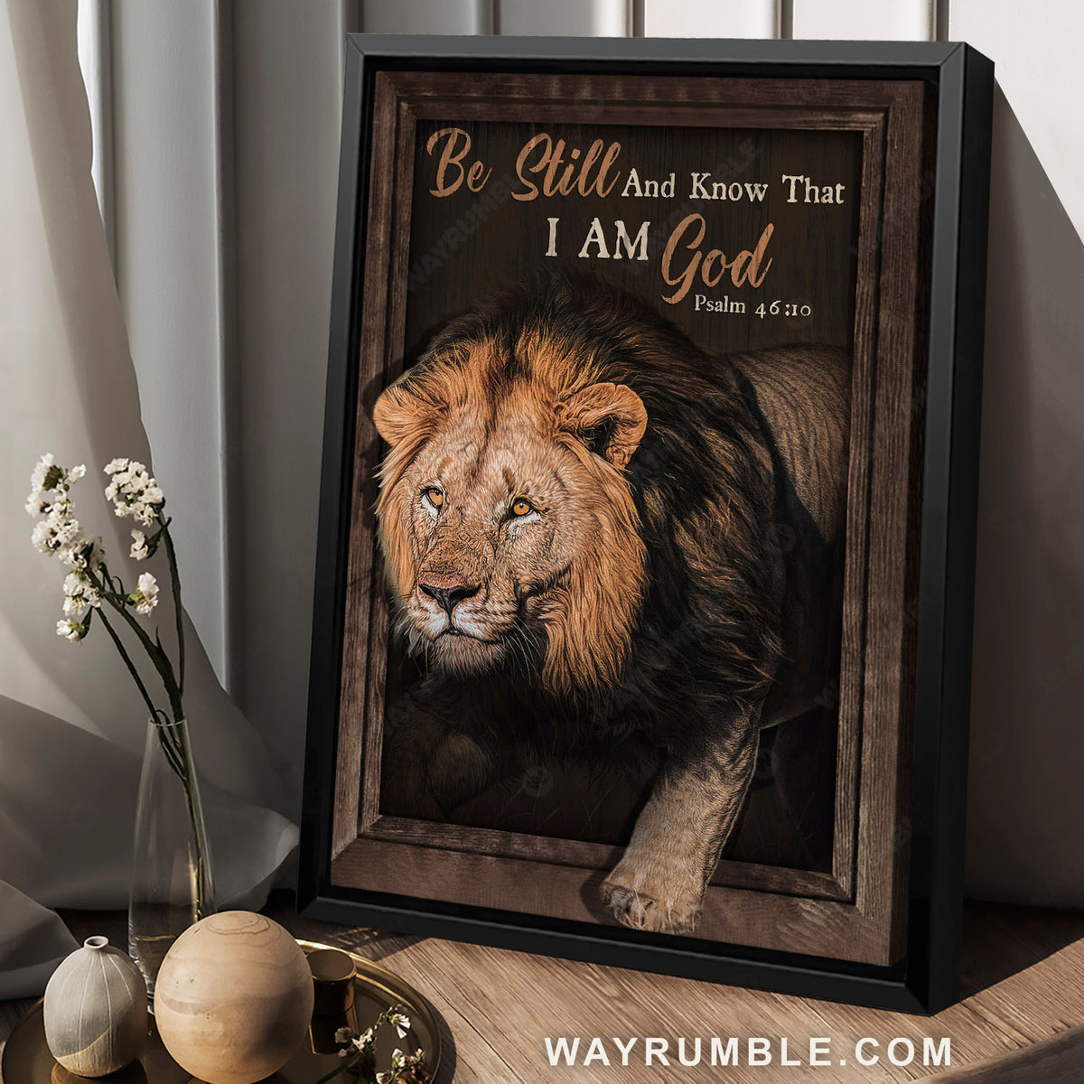 Lion king, Stunning Lion of Judah, Be still and know that I am God - Jesus Portrait Canvas Prints, Home Decor Wall Art