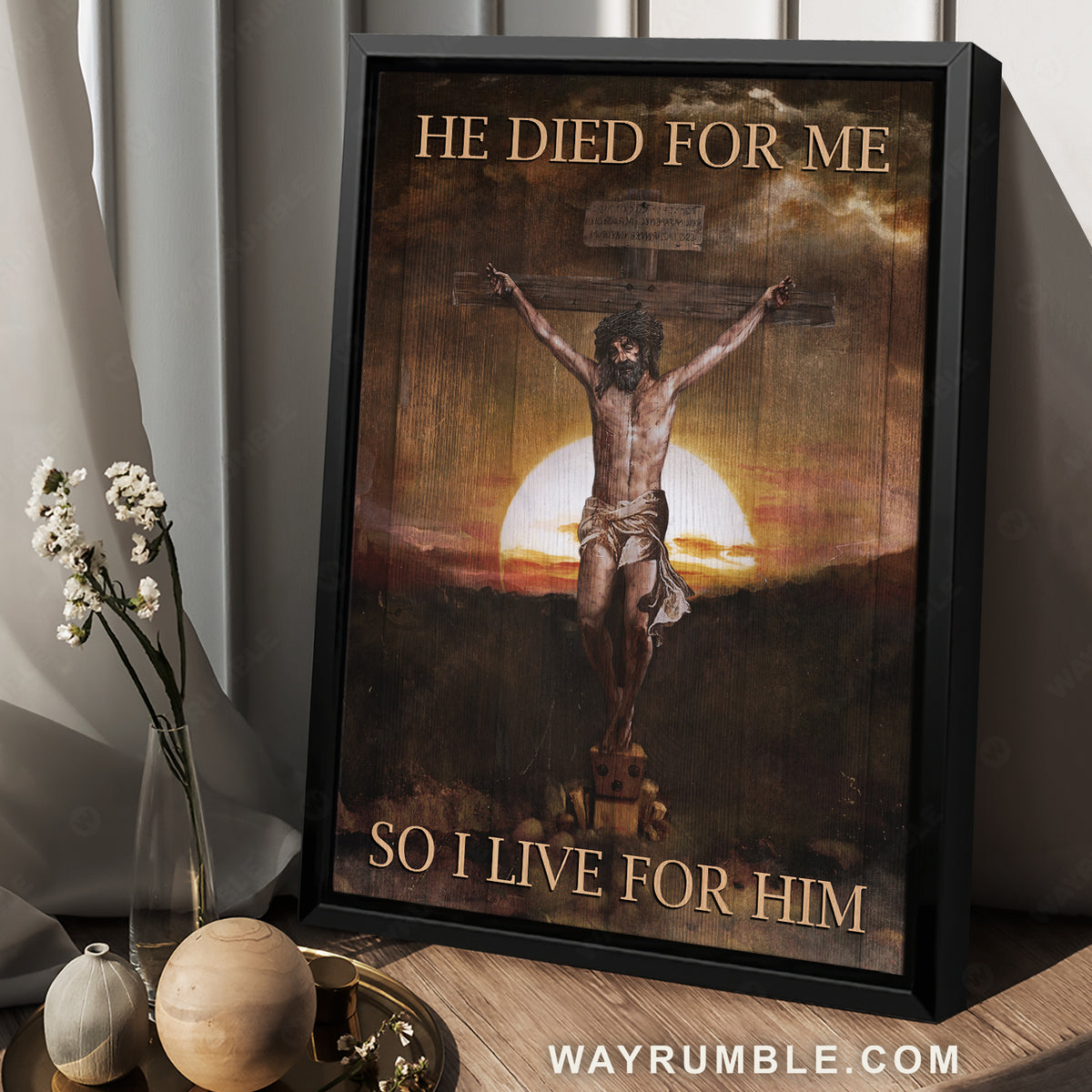 The life of Jesus, Pray for healing, Sunset, He died for me - Jesus Portrait Canvas Prints, Christian Wall Art