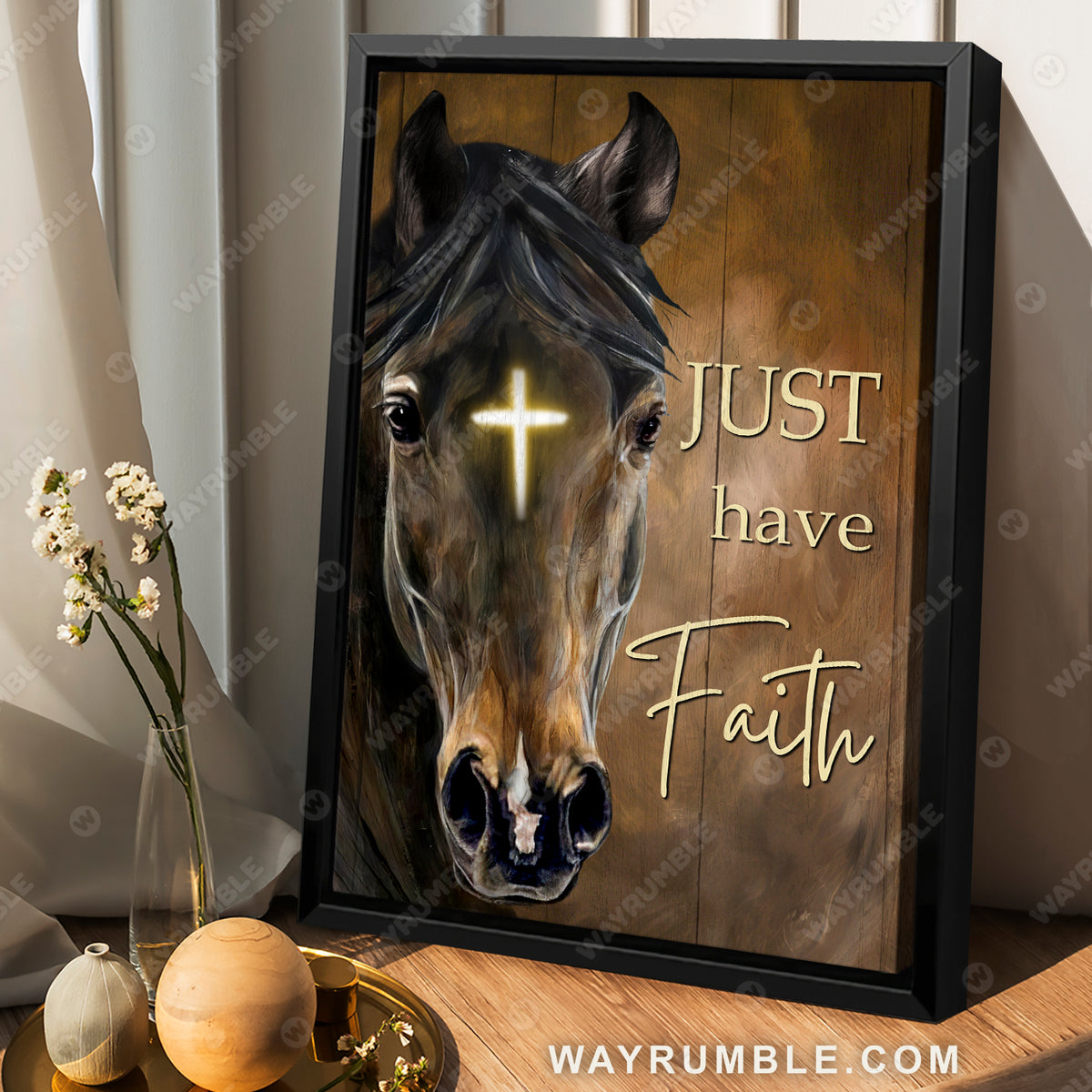 Horse drawing, The cross light, Just have faith - Jesus Portrait Canvas Prints, Christian Wall Art