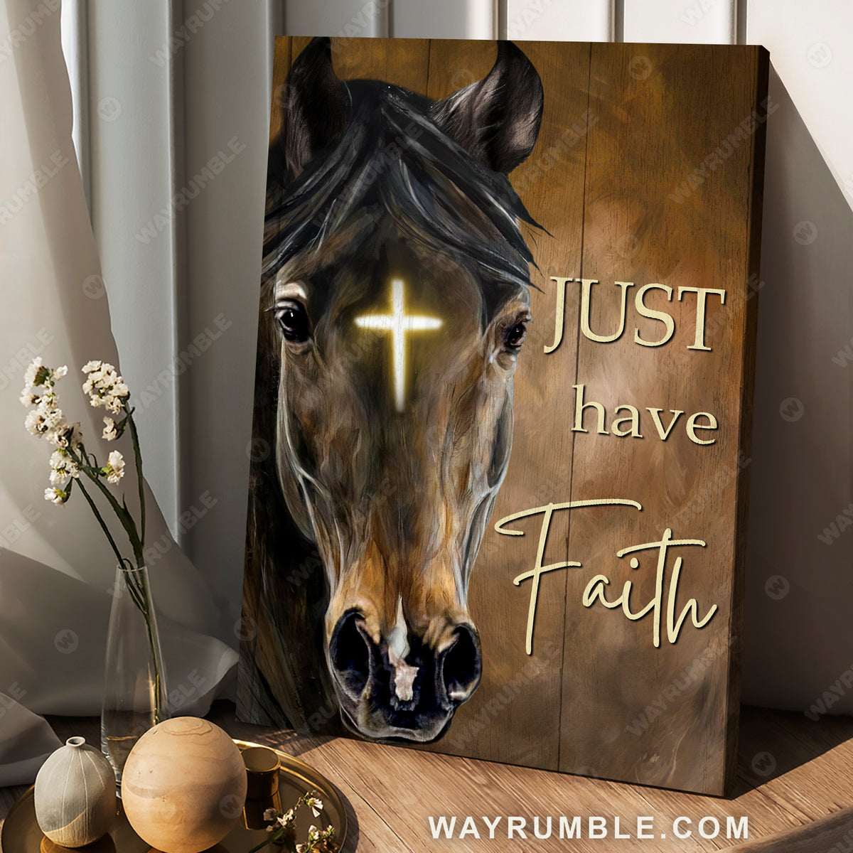 Horse drawing, The cross light, Just have faith - Jesus Portrait Canvas Prints, Christian Wall Art