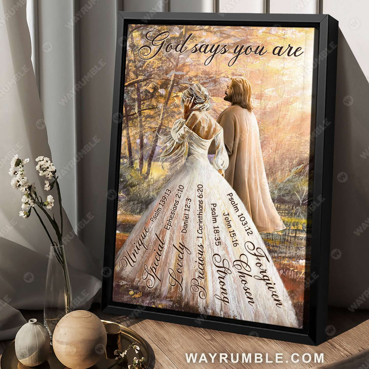 Jesus painting, Beautiful girl, Walking with Jesus, God says you are - Jesus Portrait Canvas Prints, Christian Wall Art