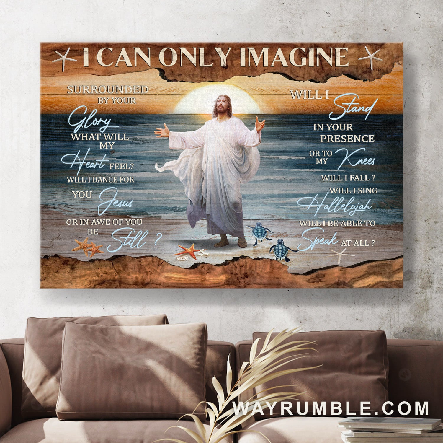 Jesus painting, Sunrise on the sea, I can only imagine - Jesus Landscape Canvas Prints, Wall Art
