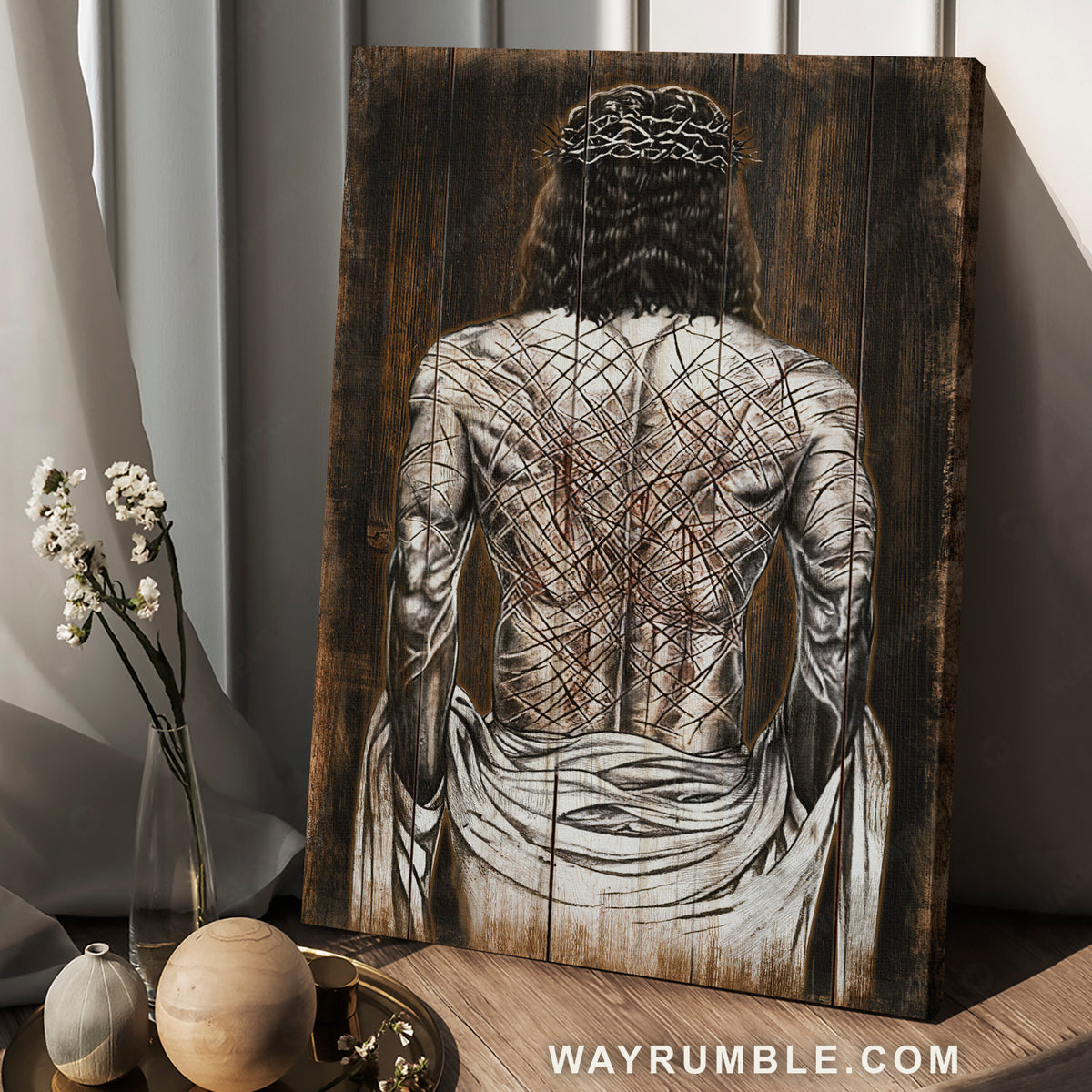 Life of Jesus, The passion of Jesus, Crown of thorn, Amazing Jesus painting - Jesus Portrait Canvas Prints, Home Decor Wall Art