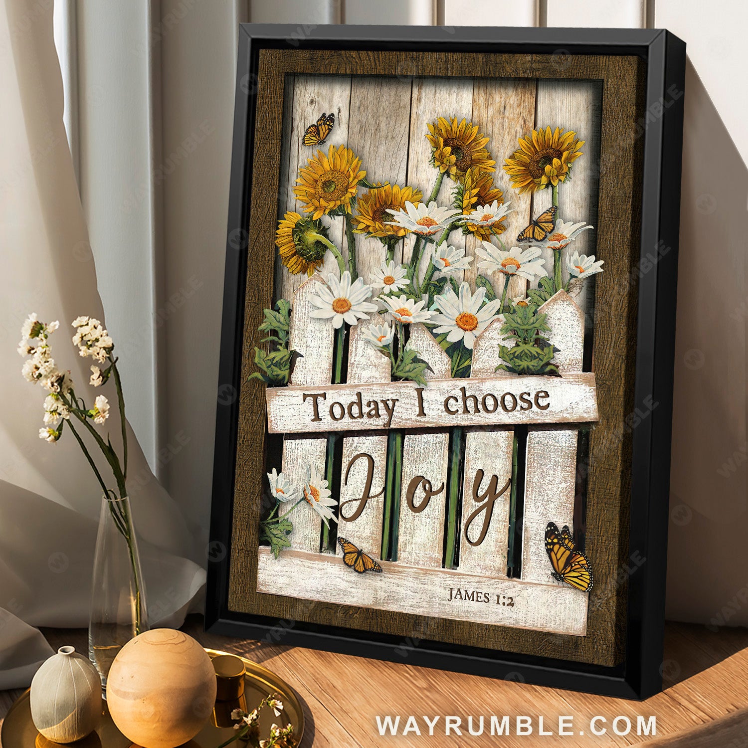 Beautiful garden, Daisy flower, Sunflower, Today I choose joy - Jesus Portrait Canvas Prints, Christian Wall Art