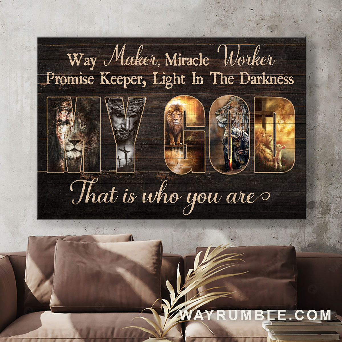 Jesus painting, Lion of Judah, Jesus is the light in the darkness - Jesus Landscape Canvas Prints, Wall Art