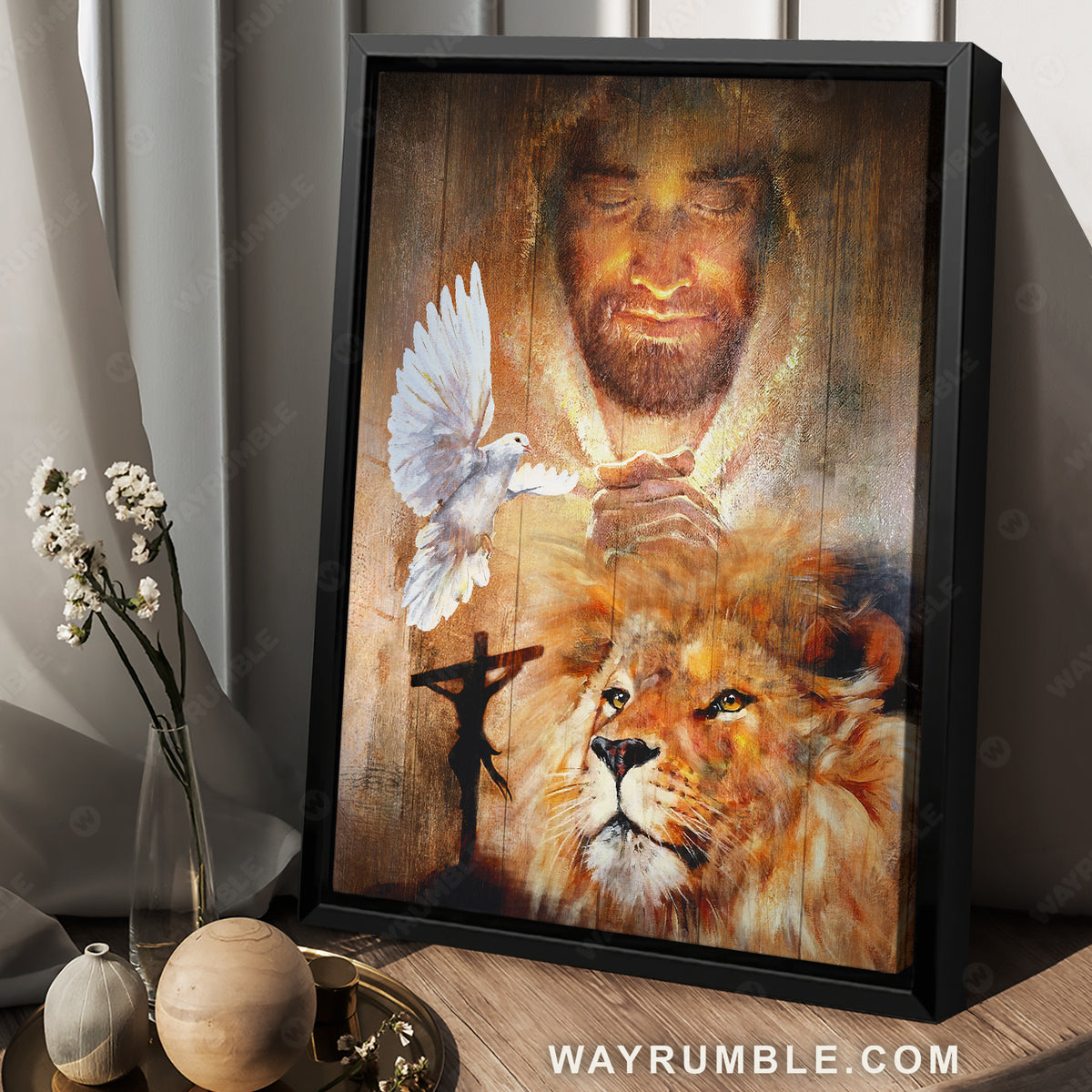 Lion King, Beautiful dove, Jesus painting, Pray for healing - Jesus Portrait Canvas Prints, Christian Wall Art