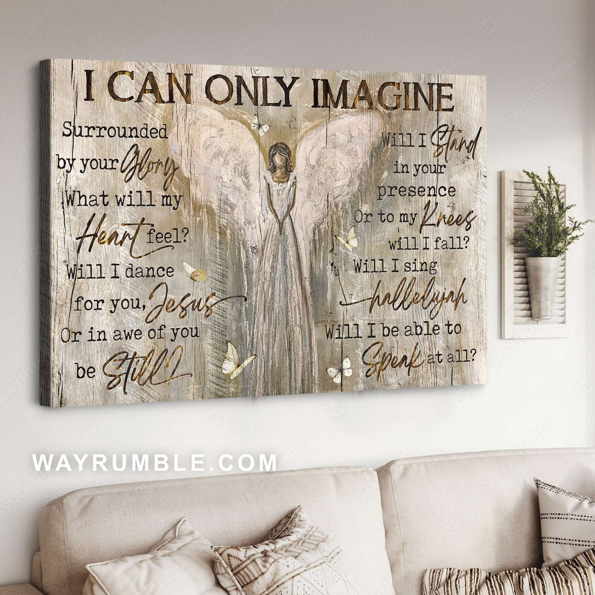 Heaven angel, Angel drawing, White butterfly, I can only imagine - Jesus Landscape Canvas Prints, Christian Wall Art