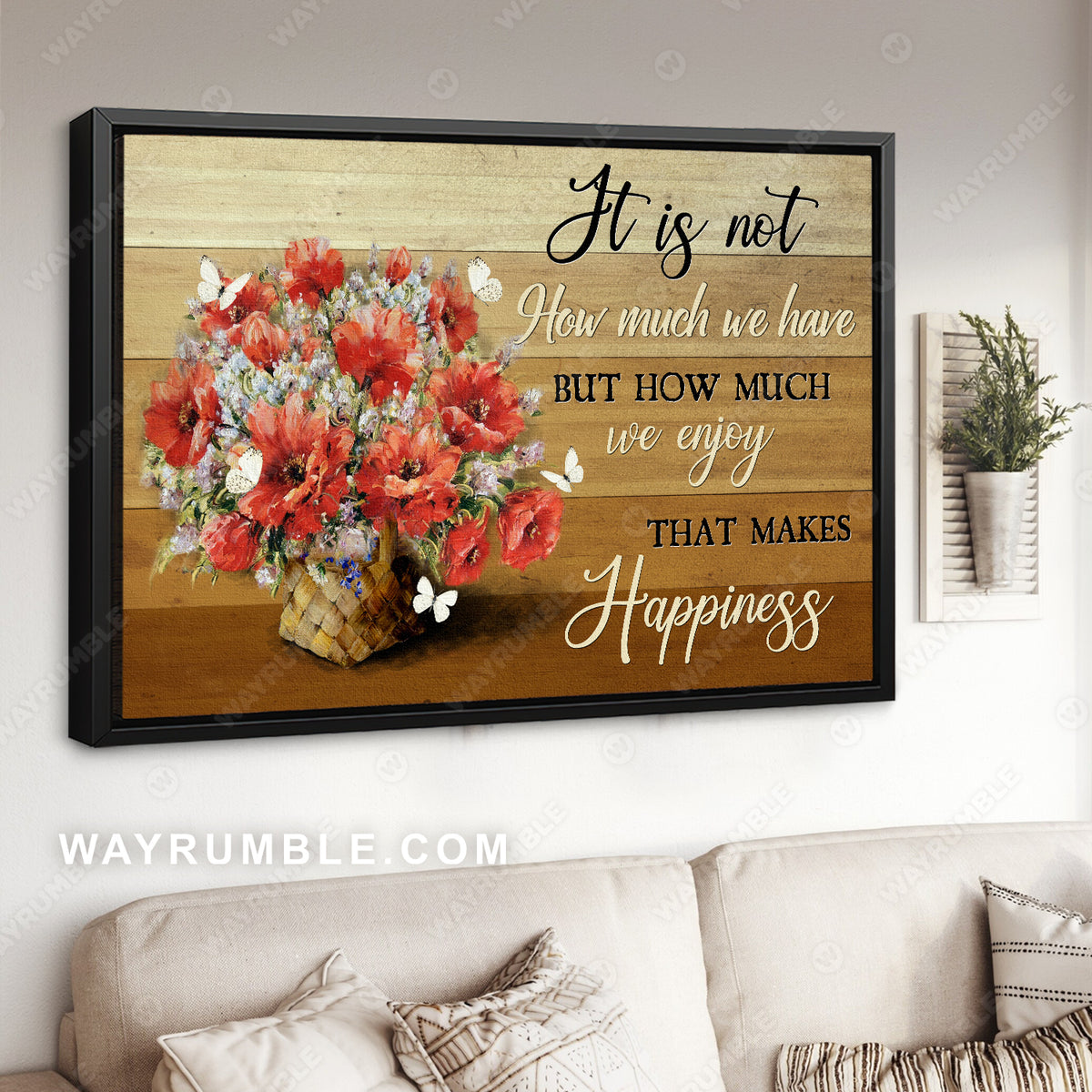 Pomegranate flowers, Still life painting, It is not how much we have - Jesus Landscape Canvas Prints, Christian Wall Art