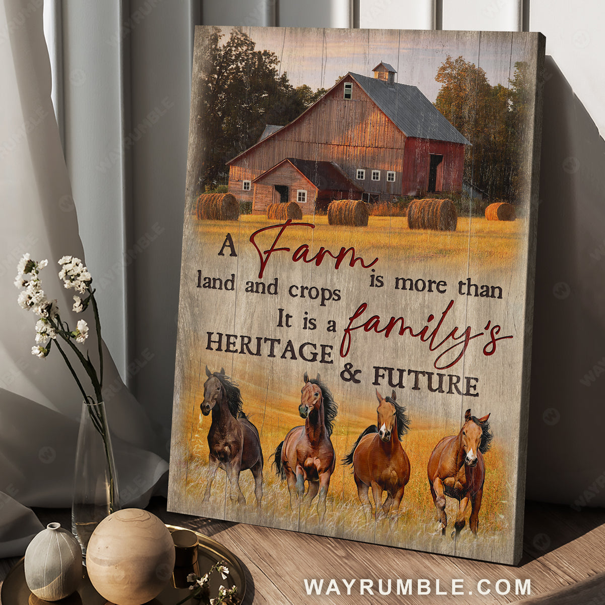 Beautiful rice field, Running horse, A farm is more than land and crops - Jesus Portrait Canvas Prints, Christian Wall Art