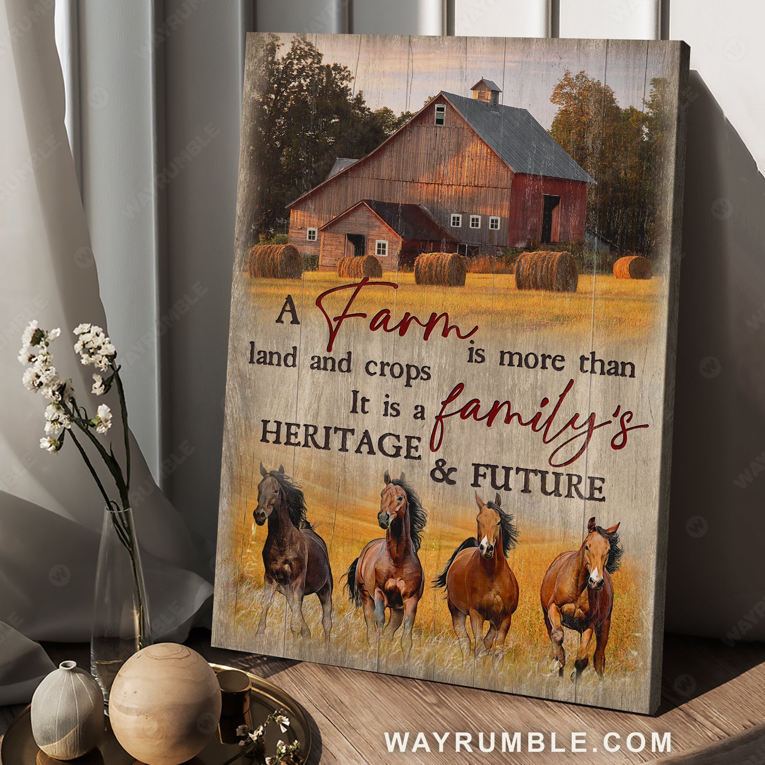 Beautiful rice field, Running horse, A farm is more than land and crops - Jesus Portrait Canvas Prints, Christian Wall Art