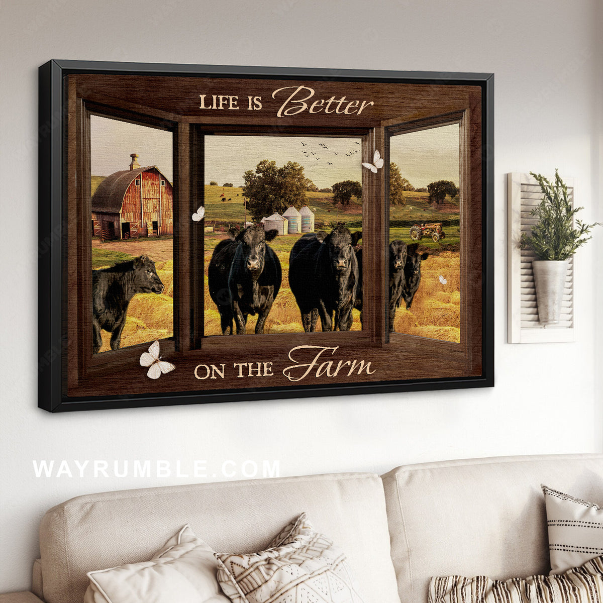 Black cow, Beautiful rice field, Farm drawing, Life is better on the farm - Jesus Landscape Canvas Prints, Christian Wall Art
