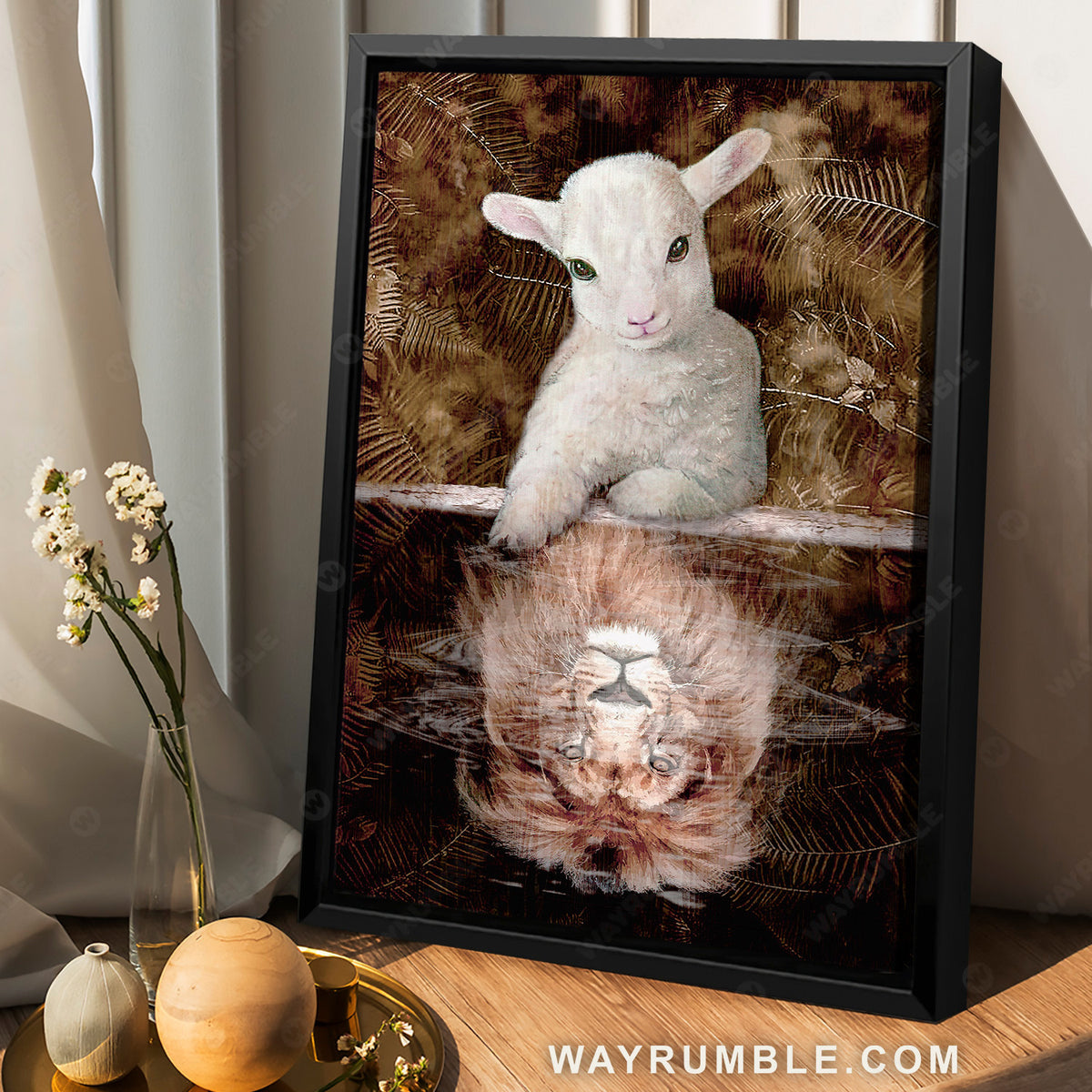 Amazing lamb, Lion king, King of Kings, Animal of Jesus - Jesus Portrait Canvas Prints, Christian Wall Art