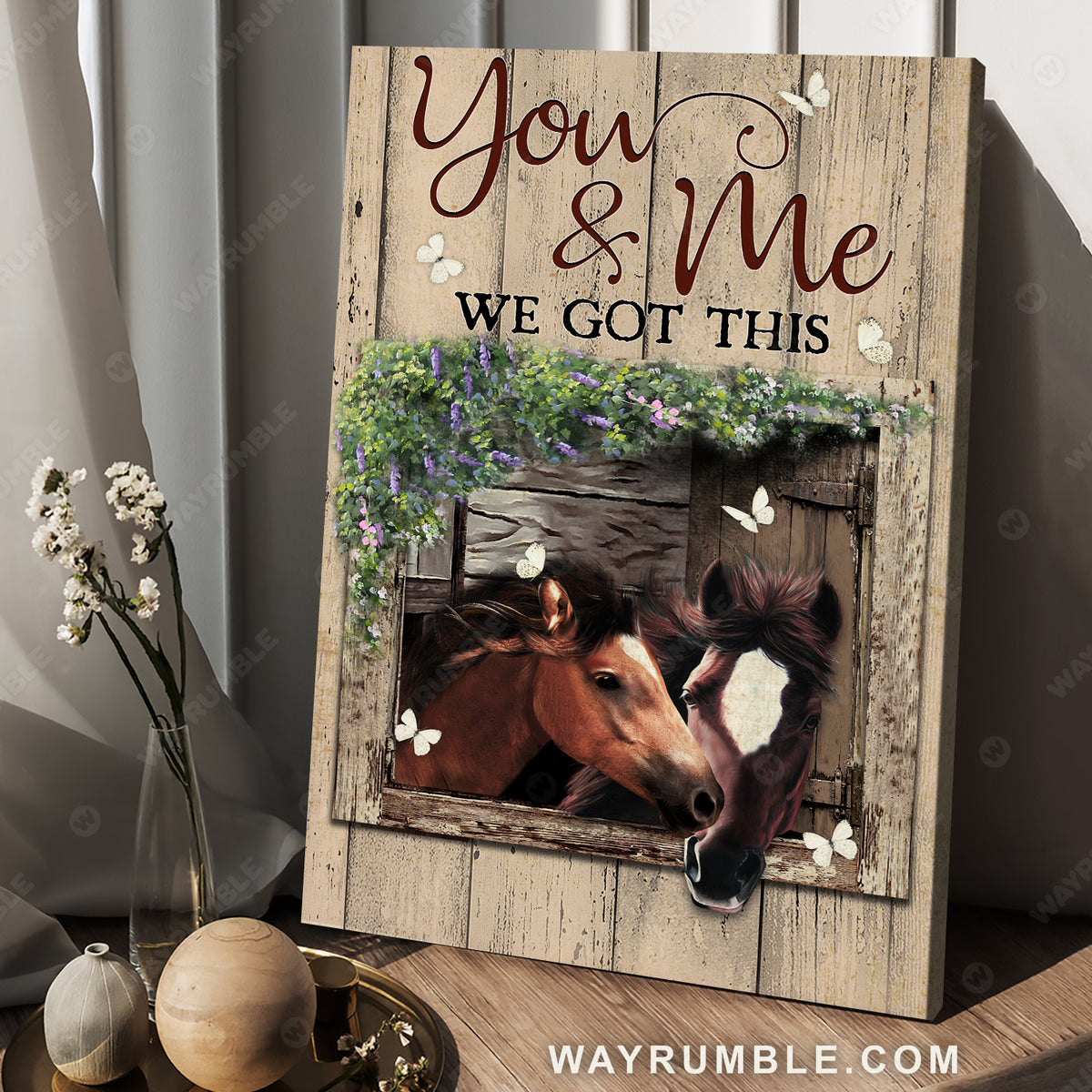 Dream horses, Purple flower, Butterfly, You and me, We got this - Jesus Portrait Canvas Prints, Christian Wall Art