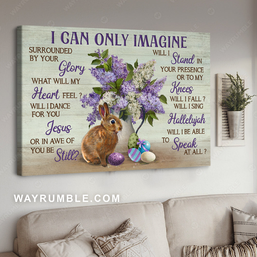 Beautiful purple flower, Rabbit drawing, Easter eggs, I can only imagine - Jesus Landscape Canvas Prints, Christian Wall Art