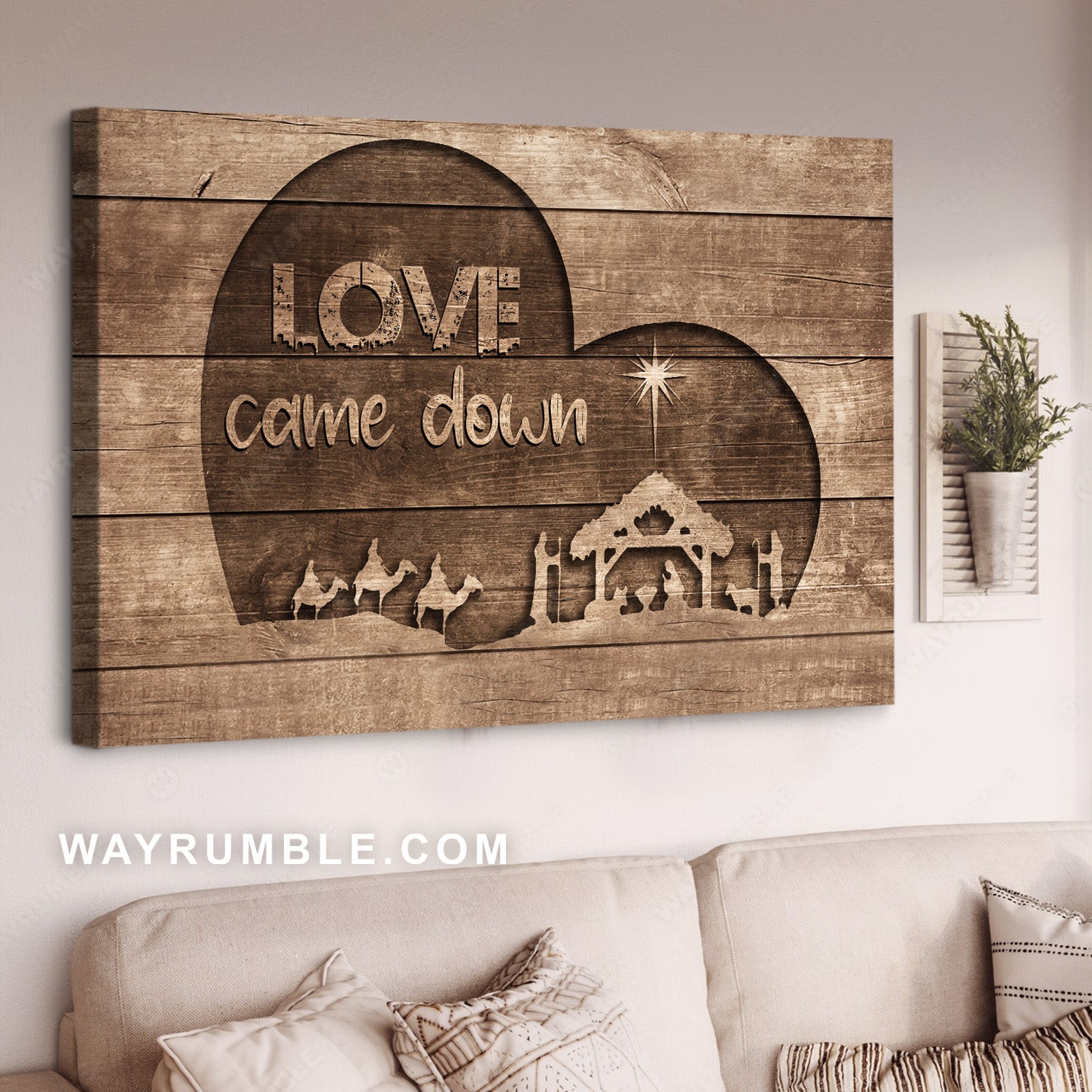Wooden heart, Beautiful night, Camel painting, Love come down - Jesus Landscape Canvas Prints, Home Decor Wall Art