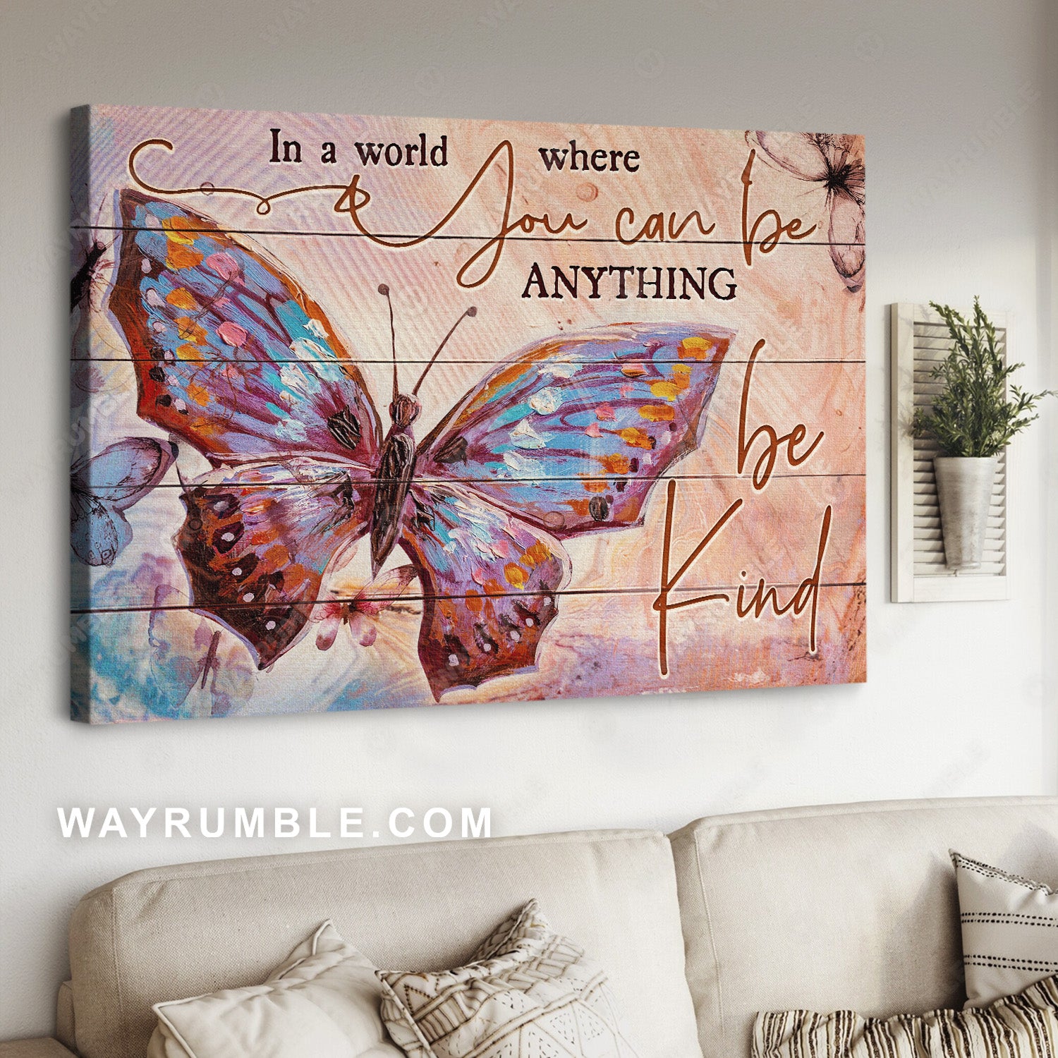 Amazing butterfly, Gift for butterfly lover, In a world where you can be anything - Jesus Landscape Canvas Prints, Home Decor Wall Art