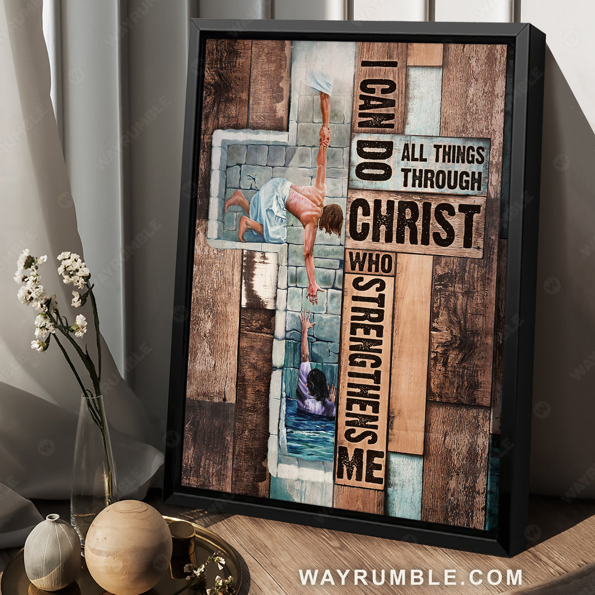 The life of Jesus, Take my hand, I can do all things - Jesus Portrait Canvas Prints, Christian Wall Art