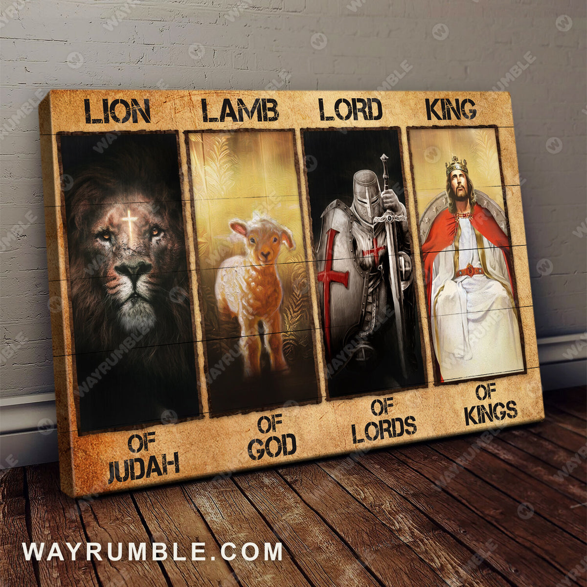 God painting, Jesus symbol, Lion of Judah - Jesus Landscape Canvas Prints, Wall Art