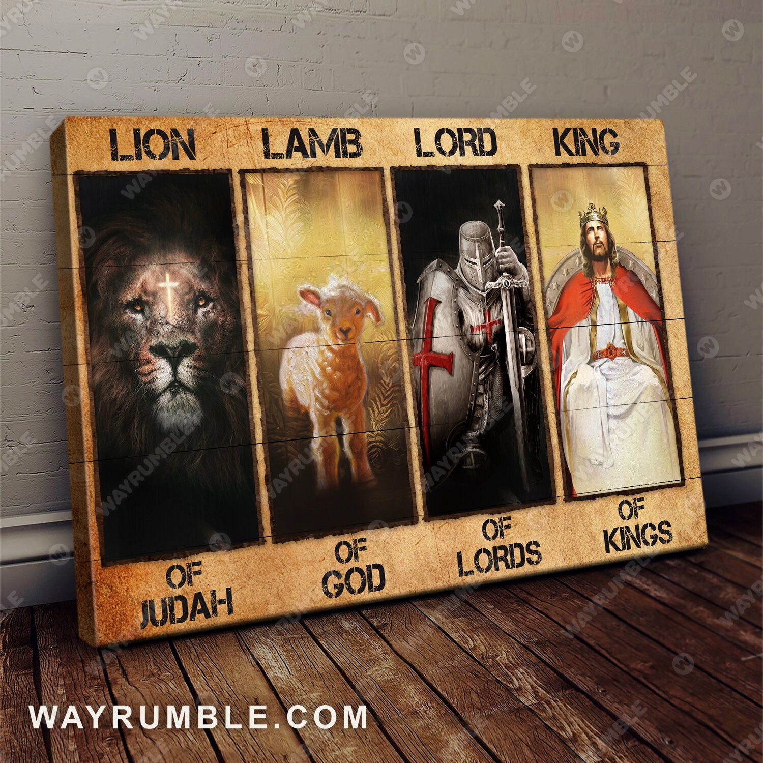 God painting, Jesus symbol, Lion of Judah - Jesus Landscape Canvas Prints, Wall Art