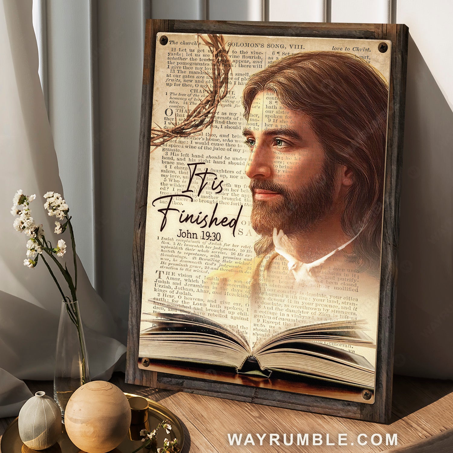 The holy bible, Jesus drawing, It is finished - Jesus Portrait Canvas Prints, Christian Wall Art