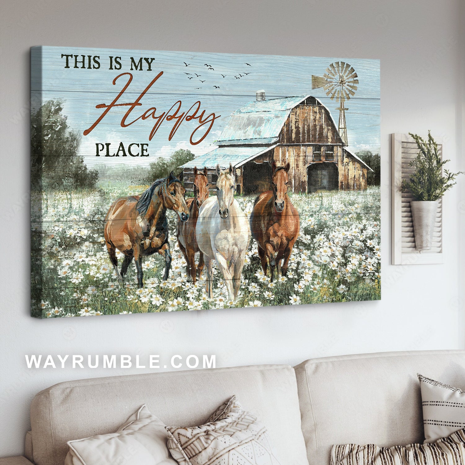 Stunning daisy field, Quarter horses, Old house, This is my happy place - Jesus Landscape Canvas Prints, Home Decor Wall Art
