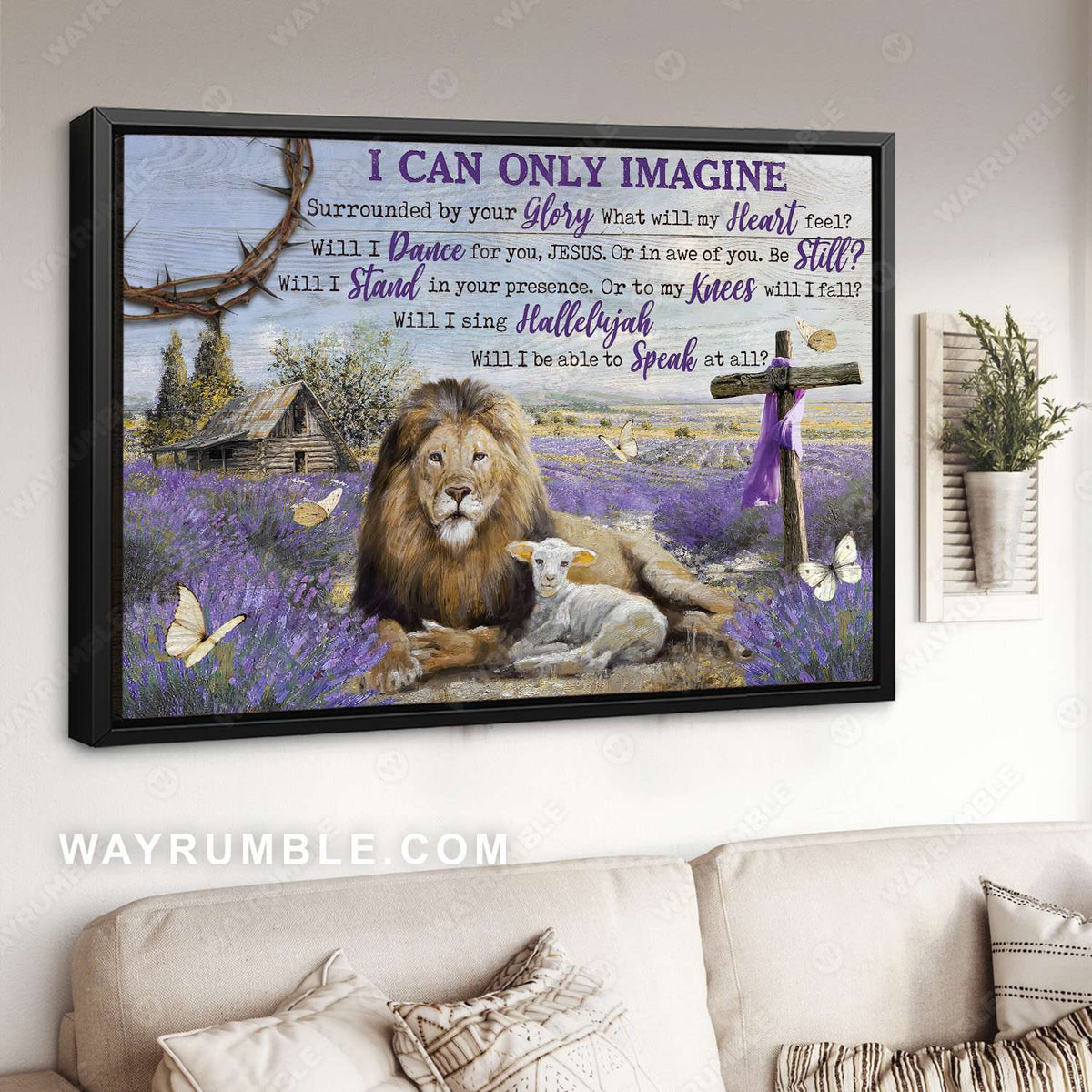 The Lion of Judah, The Lamb of God, Cross symbol, I can only imagine - Jesus Landscape Canvas Prints, Christian Wall Art