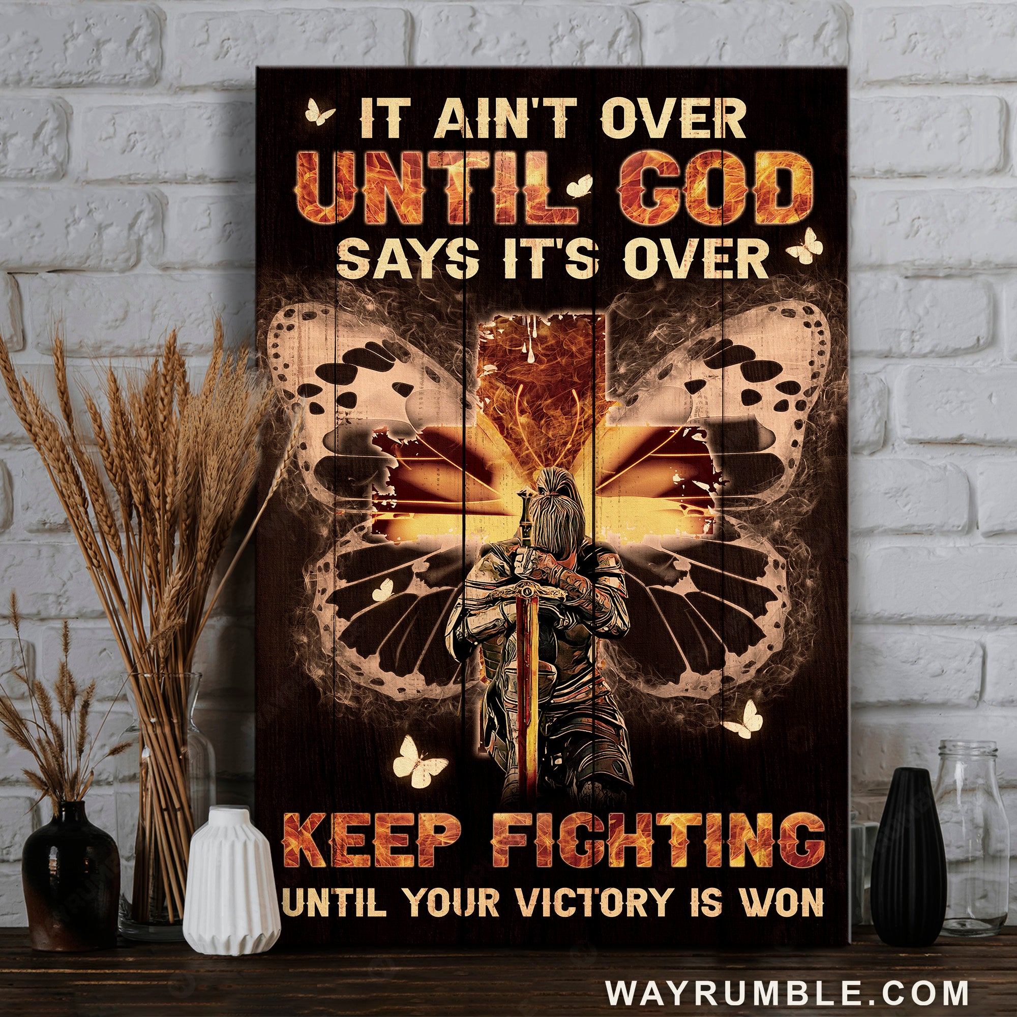 Stunning butterfly, Woman warrior painting, Keep fighting until your victory is - Jesus Portrait Canvas Prints, Home Decor Wall Art