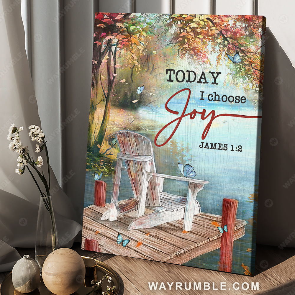 A beautiful lake view, Spring forest, Lake landscape, Today I choose joy - Jesus Portrait Canvas Prints, Christian Wall Art